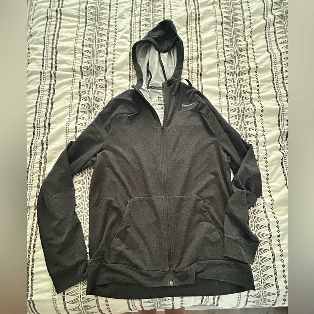 Nike Dri-FIT Black and Gray Training Hoodie
Size L